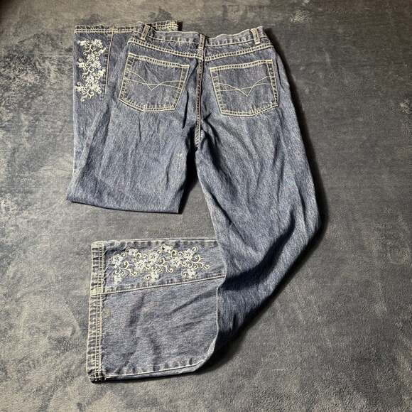 R21 Denim - Vintage Y2K R21 Acid Wash Embroidered Bootcut Denim Jeans